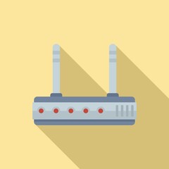 Obraz premium Home wifi router icon. Flat illustration of home wifi router vector icon for web design