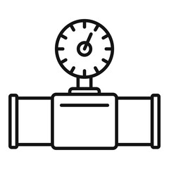 Counter water pipe icon. Outline counter water pipe vector icon for web design isolated on white background