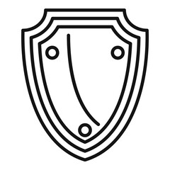 Home security shield icon. Outline home security shield vector icon for web design isolated on white background