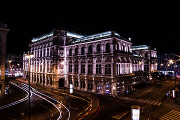 Fototapeta na wymiar Sightseeing during night in Vienna, Austria
