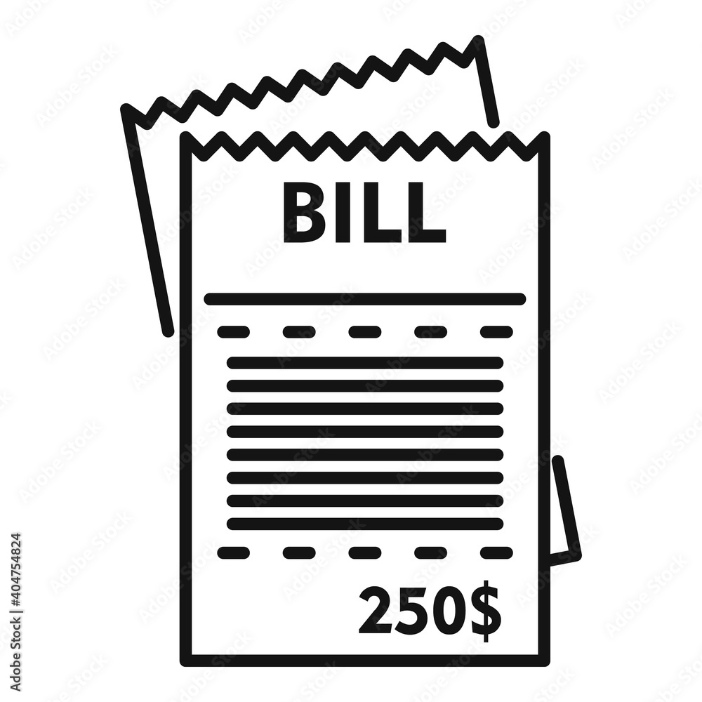 Poster house utilities bill icon. outline house utilities bill vector icon for web design isolated on white
