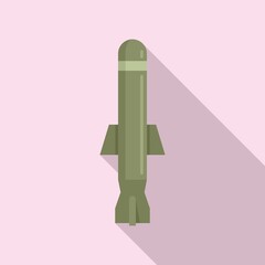 Fototapeta na wymiar Missile battle icon. Flat illustration of missile battle vector icon for web design