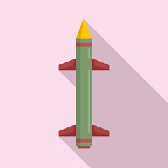 Missile weapon icon. Flat illustration of missile weapon vector icon for web design
