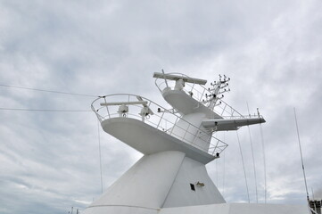Radar antennas on a cruise ship
