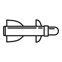 Missile military icon. Outline missile military vector icon for web design isolated on white background