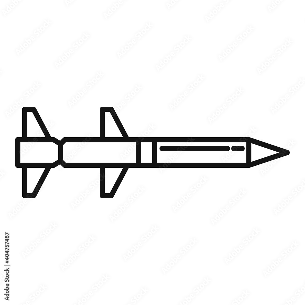 Sticker missile nuclear icon. outline missile nuclear vector icon for web design isolated on white backgroun