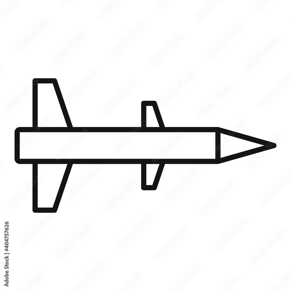 Poster missile ballistic icon. outline missile ballistic vector icon for web design isolated on white backg