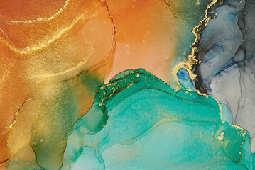 Fototapeta premium Alcohol ink art.Mixing liquid paints. Modern, abstract colorful background, wallpaper. Marble texture.Translucent colors