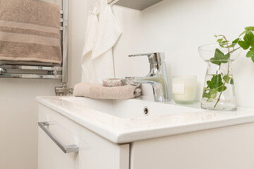 Interior home styling classic and modern bathroom sink © RobertNyholm