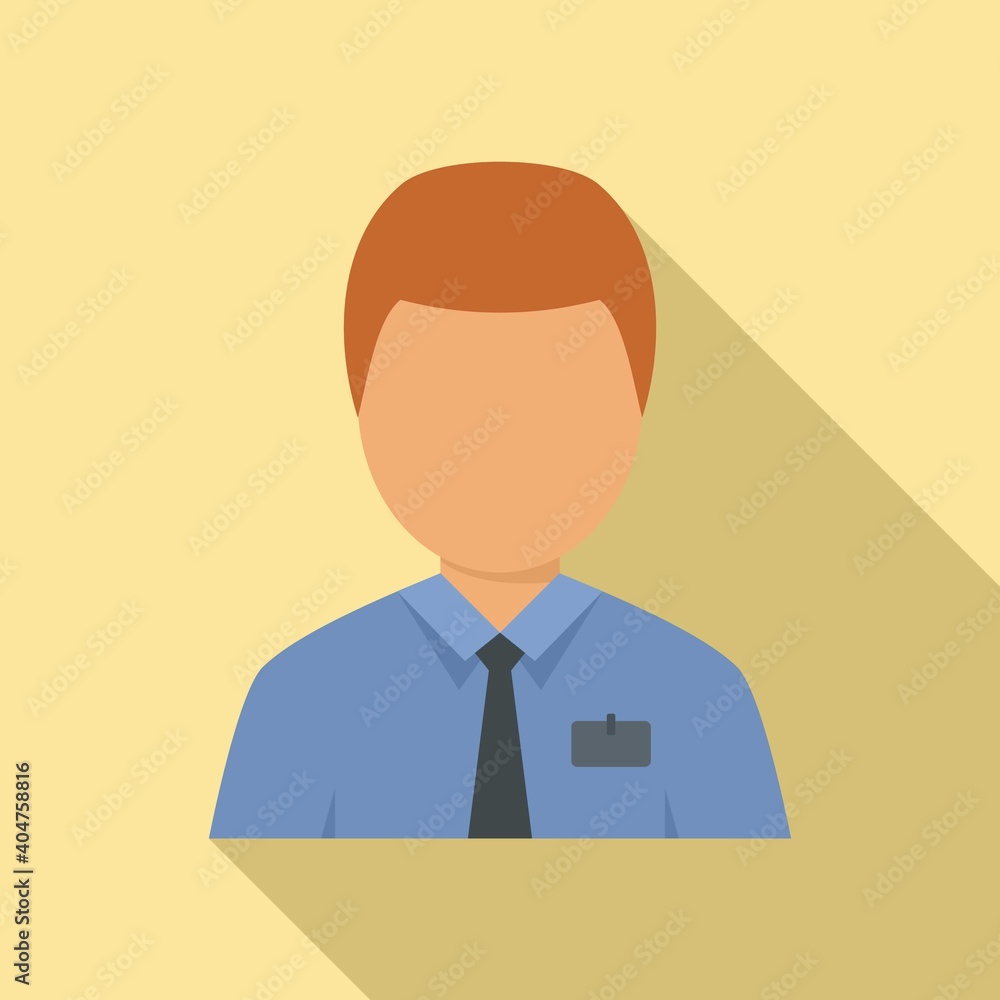 Poster man estimator icon. flat illustration of man estimator vector icon for web design