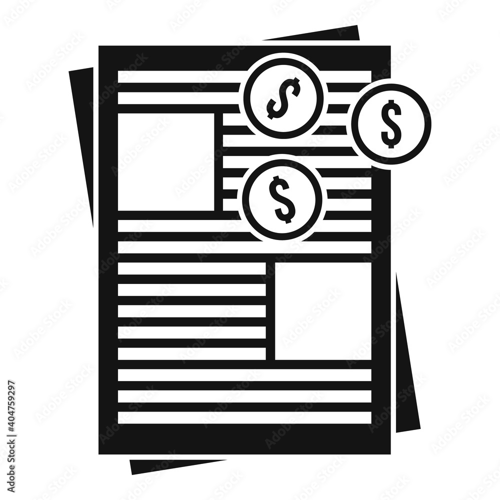 Poster estimator money paper icon. simple illustration of estimator money paper vector icon for web design 