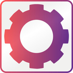 gear icon settings on a transparent background