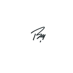 bm initial handwritten logo for identity
