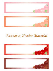 バラのバナー＆ヘッダー素材／Rose banner and header material