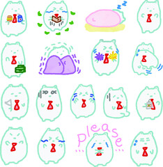 salaryman life cute white bear work from home lifestyle worker
