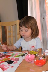 Obraz na płótnie Canvas children painter at home 