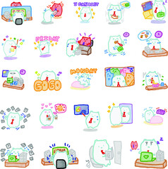 salaryman life and big boss cute bear work from home lifestyle worker
