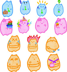 salaryman and housewife cute bear work from home lifestyle worker

