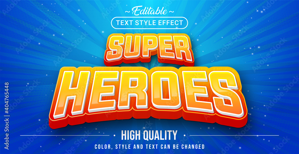 Aufkleber editable text style effect - super heroes text style theme.