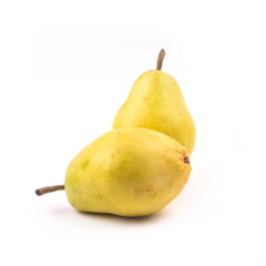 Ripe pear fruits isolated on white background