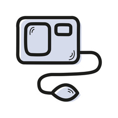 Vector linear color icon in the form of medical tonometer.