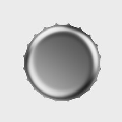 3D rendering, 3D illustration Bottle Caps Isolated on White Background.