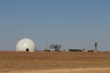 military base with rads and dome