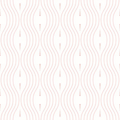 Seamless ornament. Modern background. Geometric modern wavy pink pattern