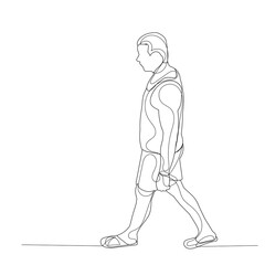 Fototapeta na wymiar vector one continuous line drawing a man walking