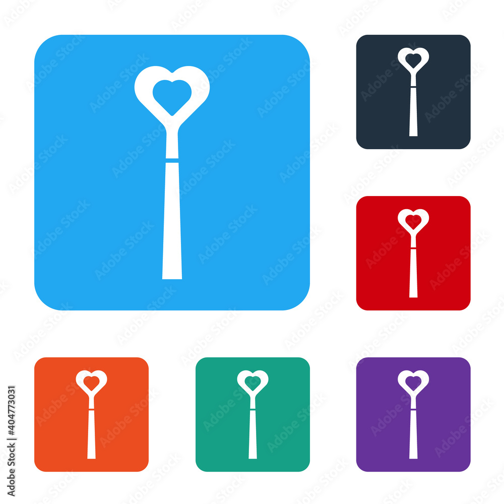 Poster white magic wand icon isolated on white background. star shape magic accessory. magical power. set i