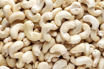 Cashew nuts close up. Background, texture.