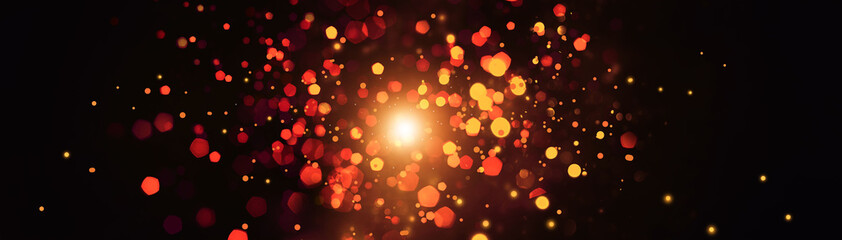 Abstract bokeh background explosion and glitter colorful lights for background.