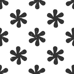Cute seamless pattern with abstract flower motif with vintage texture