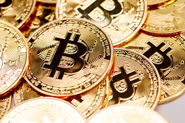 Fototapeta na wymiar Background of bitcoins