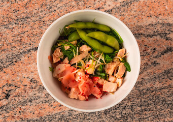 bowl of ethnic salad top view