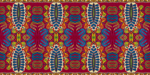Colorful African fabric – Seamless and textured pattern, cotton, photo