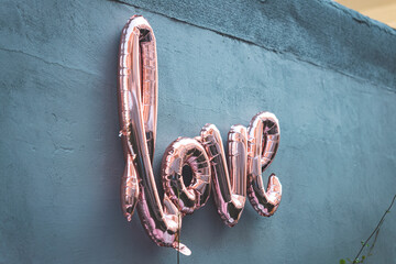 detail of love, pink balloon
