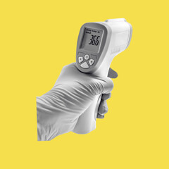Thermometer Gun Isometric Medical Digital Non-Contact Infrared Sight Handheld Forehead Readings.