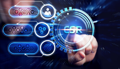 CSR abbreviation, modern technology concept. Business, Technology, Internet and network concept.