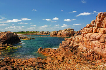 Ile de Bréhat. Panoramique sur la cote sauvage. Côtes-d'Armor. Bretagne	