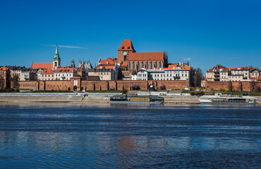 Naklejka na ściany i meble Panorama of the old town of Torun, Poland