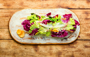 Paupiette from salad and fish
