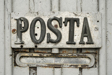 Post, post sign on gray background