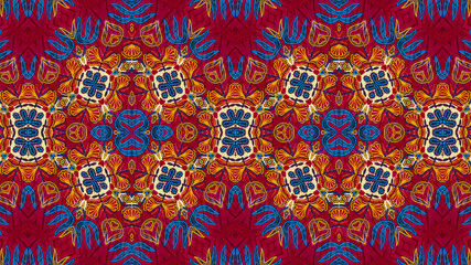 Colorful African fabric – Seamless and textured pattern, cotton, photo