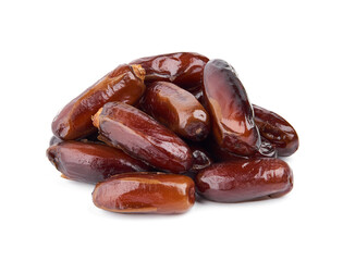 Creative layout made of dried dates. Flat lay. Food concept. Fruits dates. Dates Palm fruit isolated on white. Dried fruits. Healthy diet.