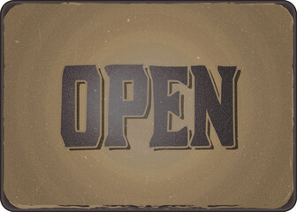 Vintage open  sign door, window, store