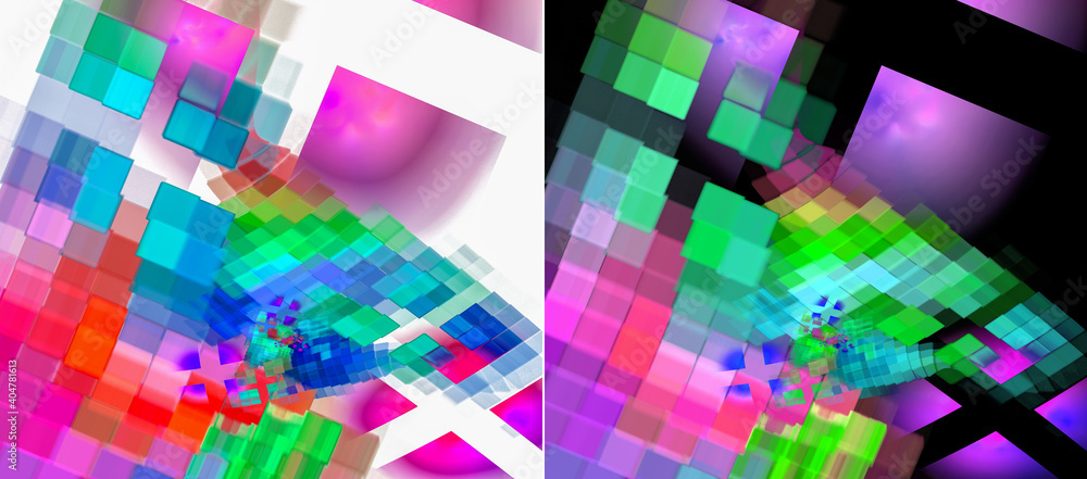 Poster a collection of bright colorful abstract backgrounds with multi-colored groups of cells located at d