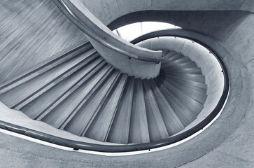 Fototapeta premium Modern spiral staircase. Contemporary architecture abstract background