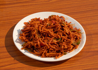 Indian Famous Mumbai Tasty Fast Food Spicy Chinese Bhel