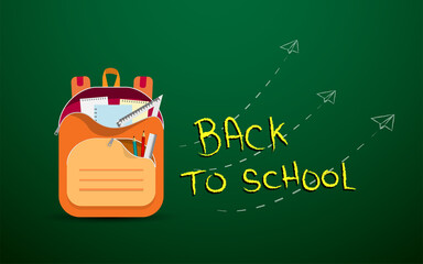 welcome back to school banner template with hand drawn text and school accessory vector illustration eps 10 easy to edit 